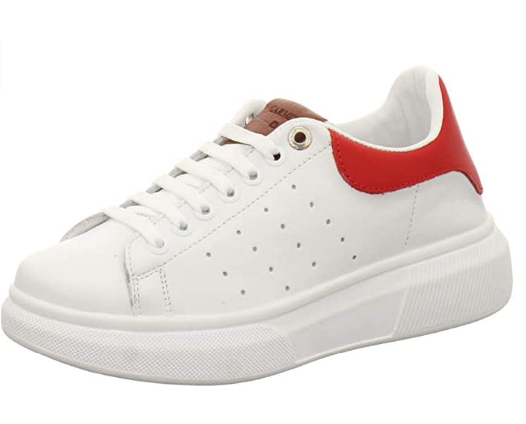 womens white leather platform trainers